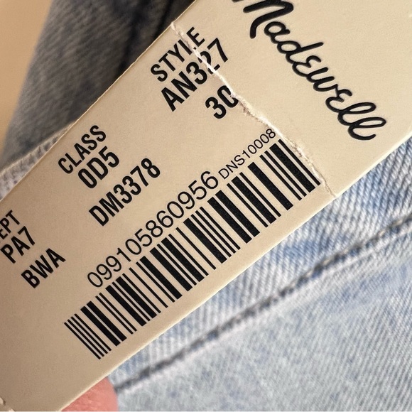 NWT Madewell Slim Demi-Boot Jeans Bellmeade Wash Size 30 - Picture 11 of 14